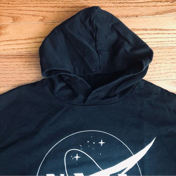 H&M NASA Graphic Hooded Long Sleeves Black Hoodie Girl’s Size 16-18 - Picture 4 of 8